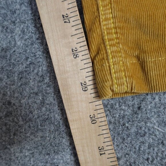 Paul Stuart Pants 38 x 28 Yellow Corduroy Solid Cotton Elastane - Picture 3 of 11